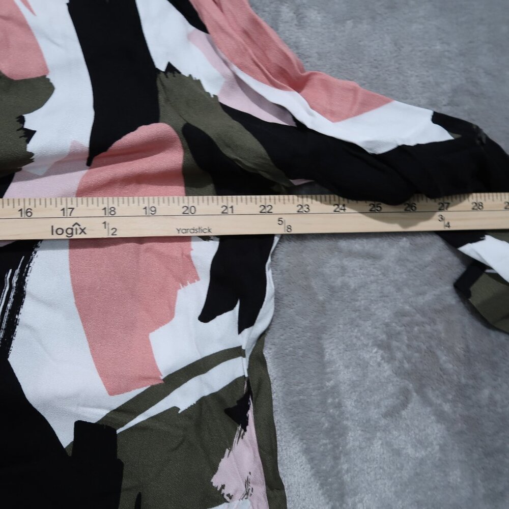 Apricot Dress Womens 14 Black Tunic Button Down Collared Multicolored Retro - Picture 13 of 14